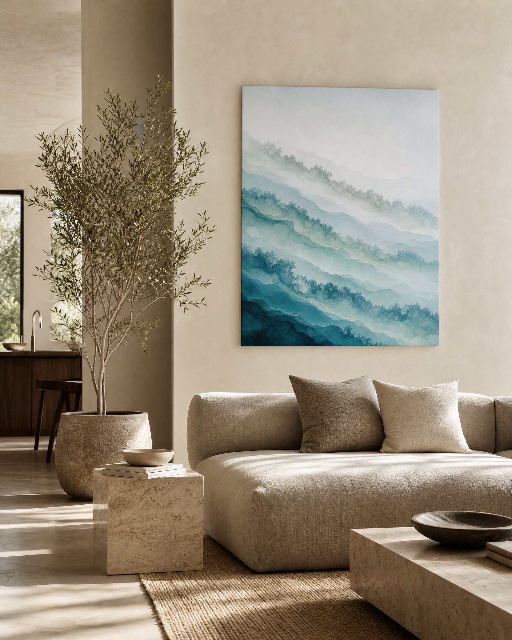 Azure Stratum Glide — Teal Seafoam Canvas