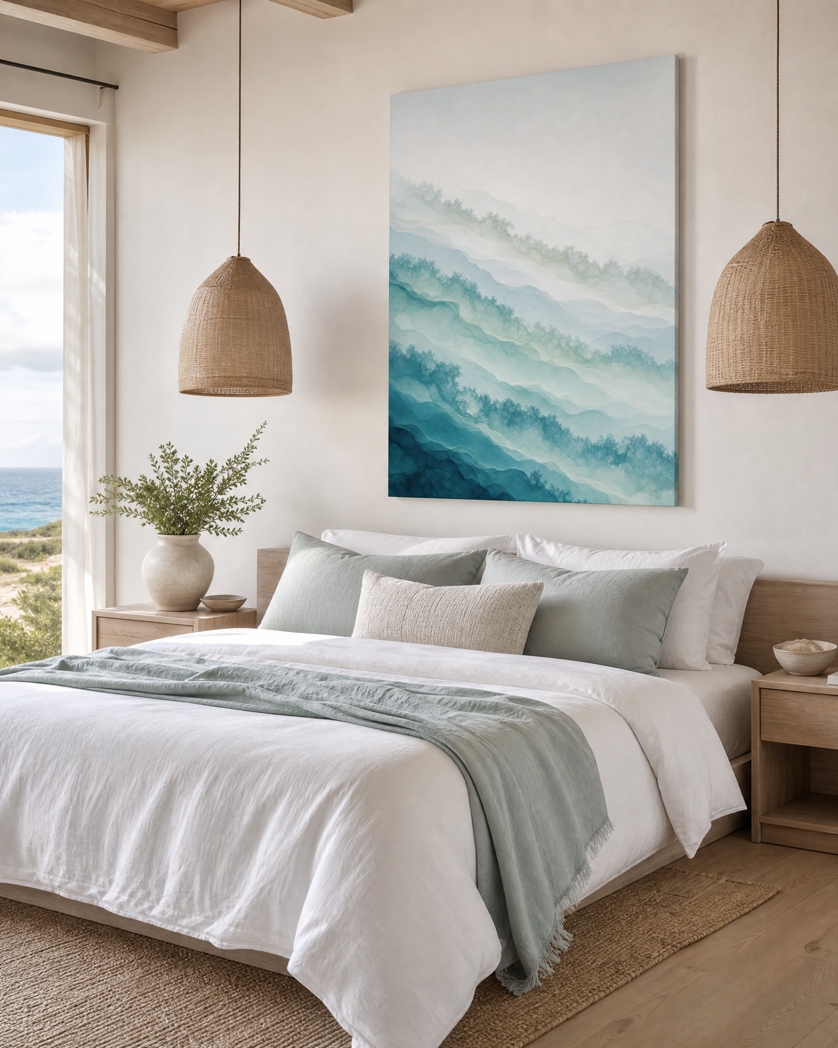 Azure Stratum Glide — Teal Seafoam Canvas