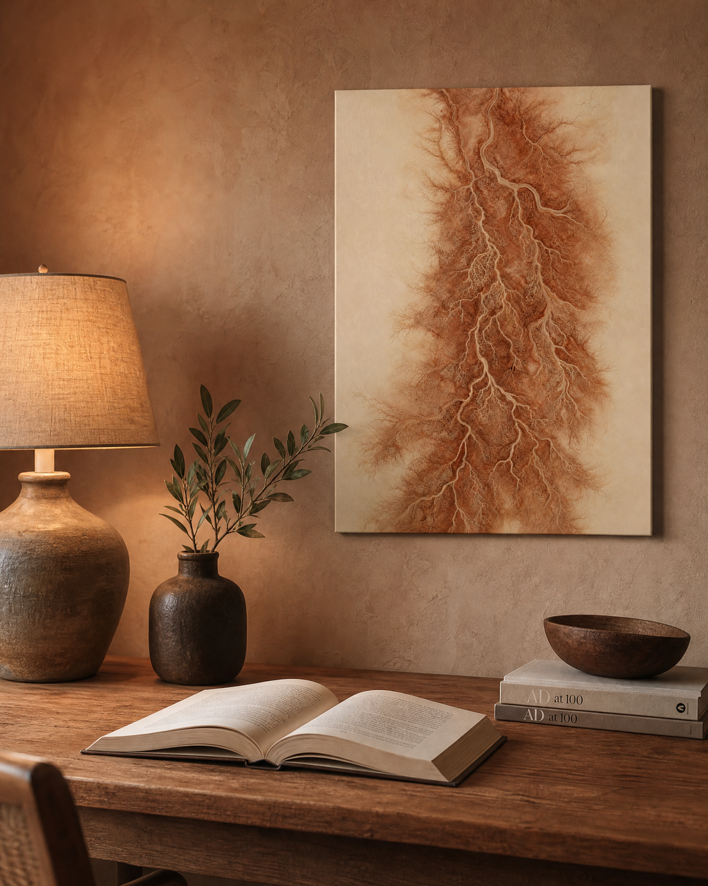 Clay Patina River Delta — Terracotta Clay Canvas