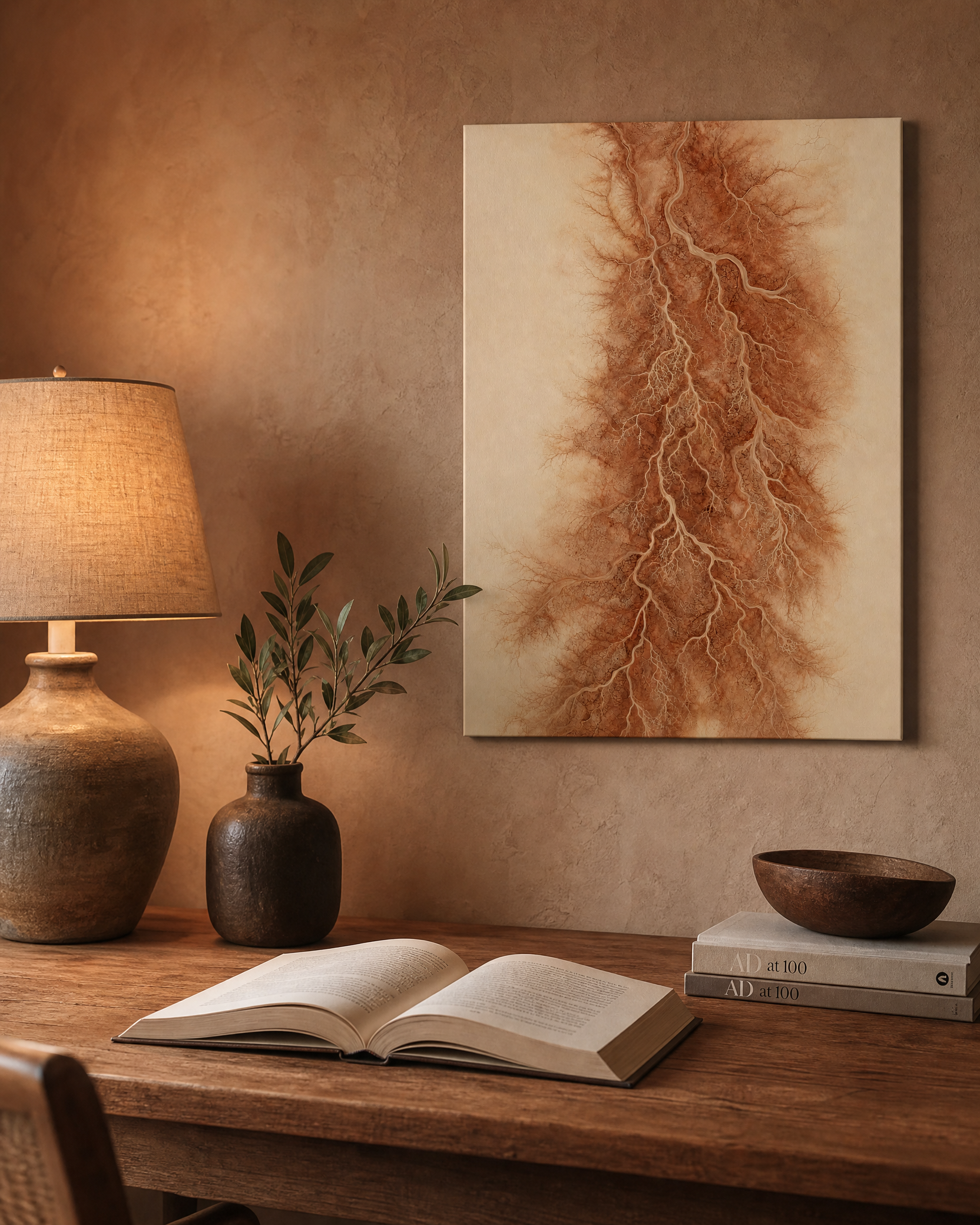 Clay Patina River Delta — Terracotta Clay Canvas