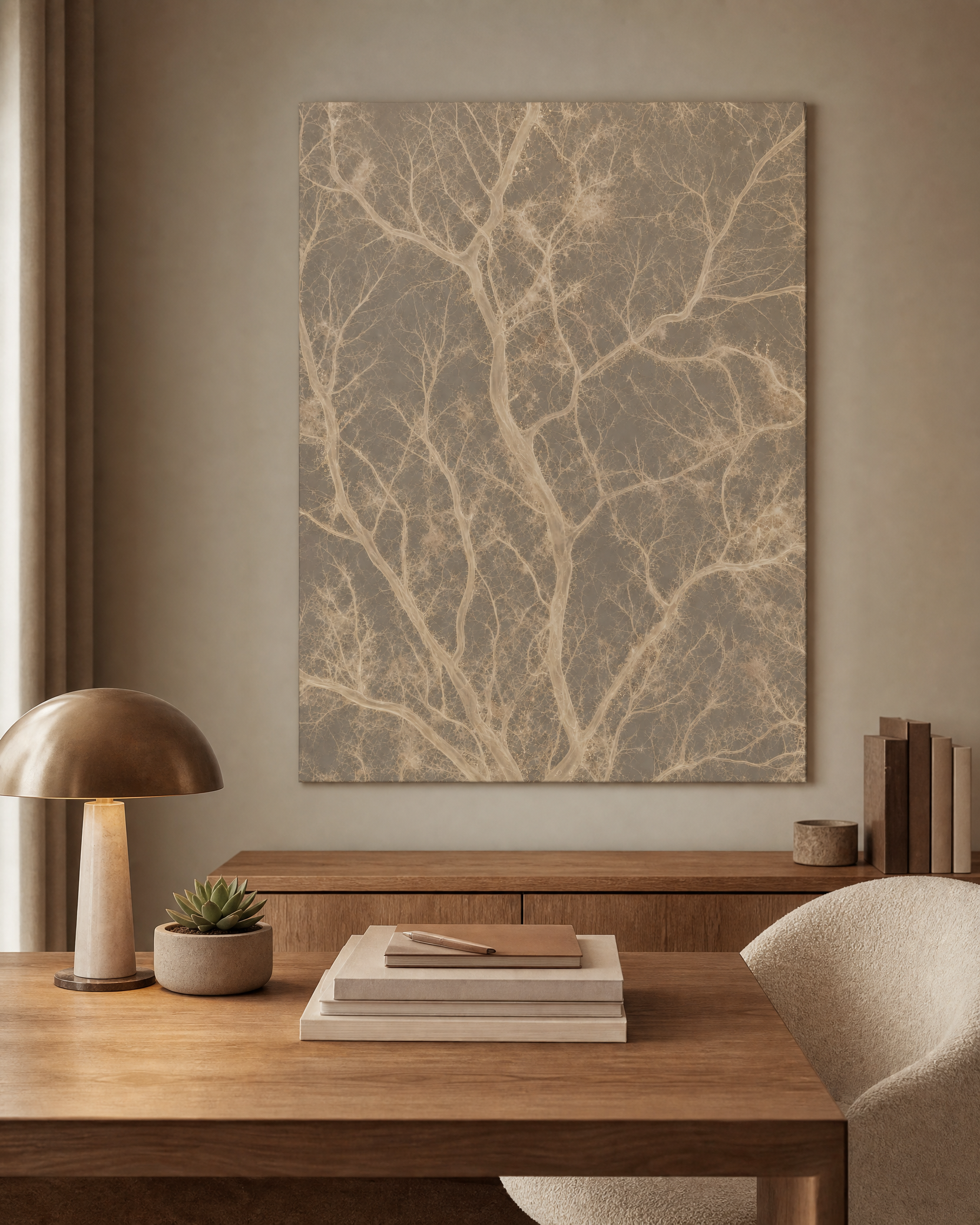 Mycelium Network — Gallery Khaki Canvas