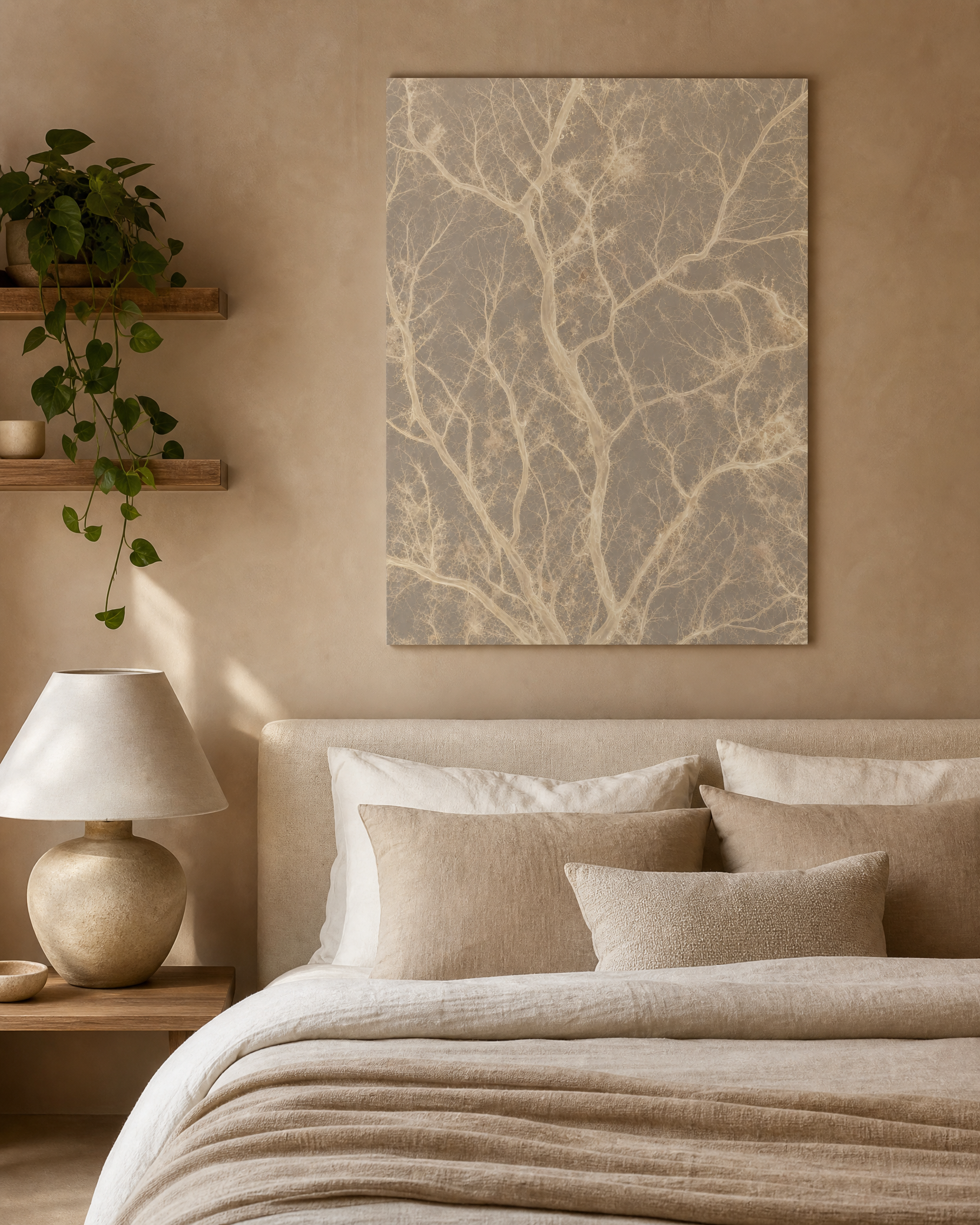 Mycelium Network — Gallery Khaki Canvas