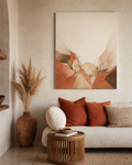 Hearth Lattice Veil — Terracotta Blush Canvas