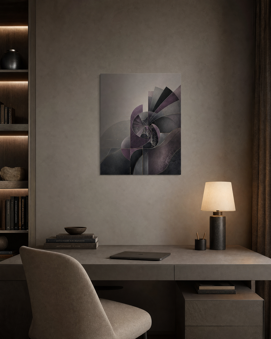 Plum Resonance Geometry — Plum Graphite Canvas