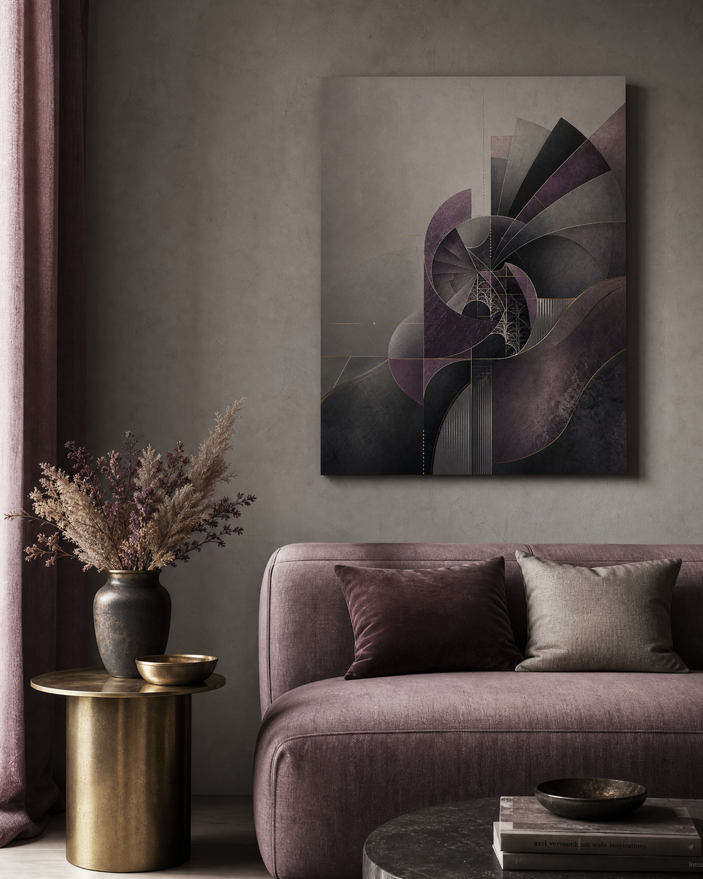 Plum Resonance Geometry — Plum Graphite Canvas