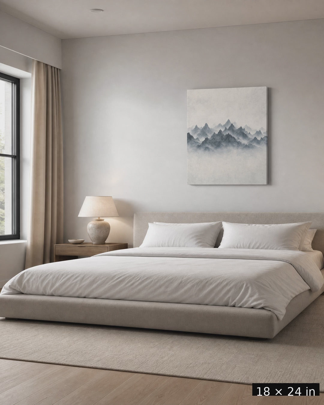 Slate Mist Mountain Ridge — Blue Grey Canvas