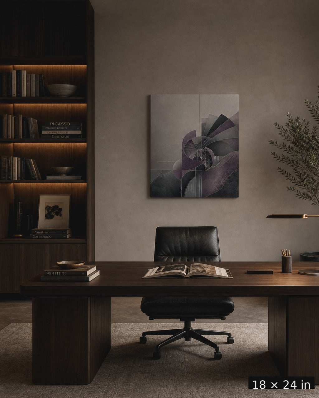 Plum Resonance Geometry — Plum Graphite Canvas